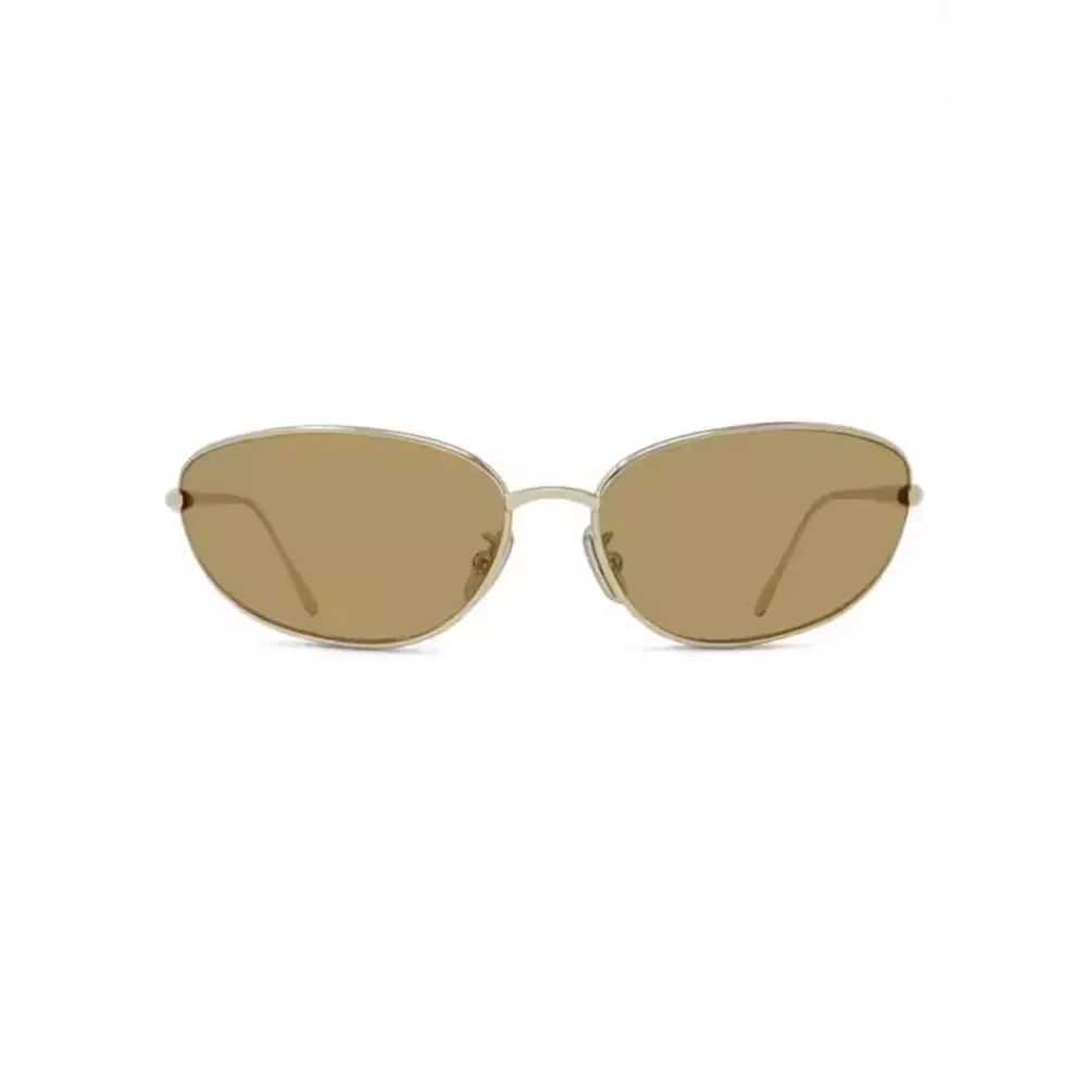 NEW!!! Loewe LW40164U 32E Gold Metal Frame Sunglasses with Amber Lenses